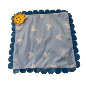 Disney Babies Mickey Mouse Lovey Security Blanket Blue Sun Plush Toy‎ Nursery